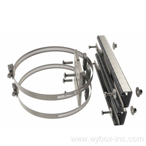 Universal Pole Mount Kits make box Enclosure mounting bracket fast and easy fastener pole fixing Optical cable wire bracket